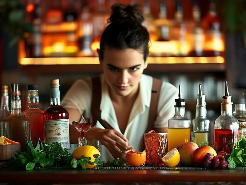 专业调酒师调制鸡尾酒过程实拍