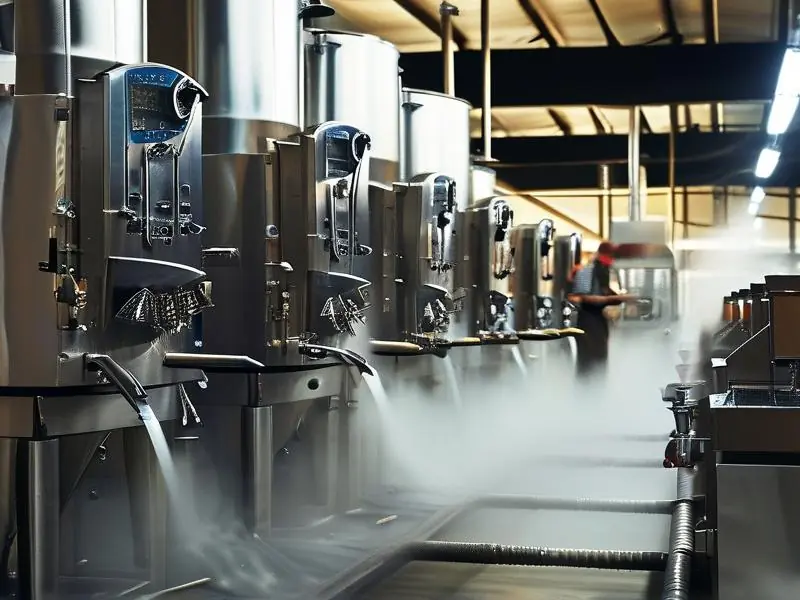 现代不锈钢烤酒设备工作场景