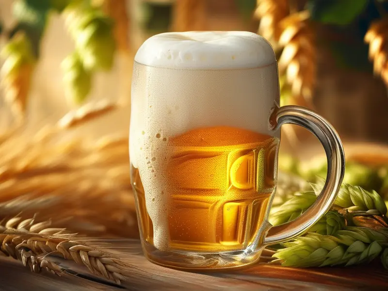 现酿小麦啤酒实物展示