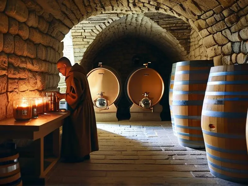 修道院传统酿酒场景实拍