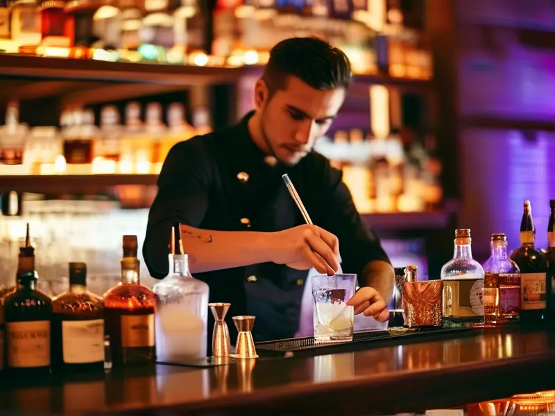 专业调酒师现场教学调酒技术