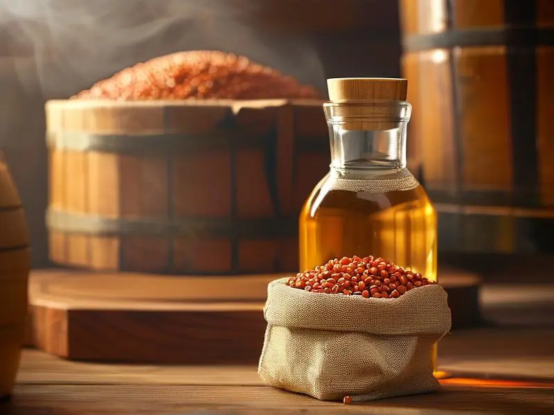 高粱原料与成品酒对比展示