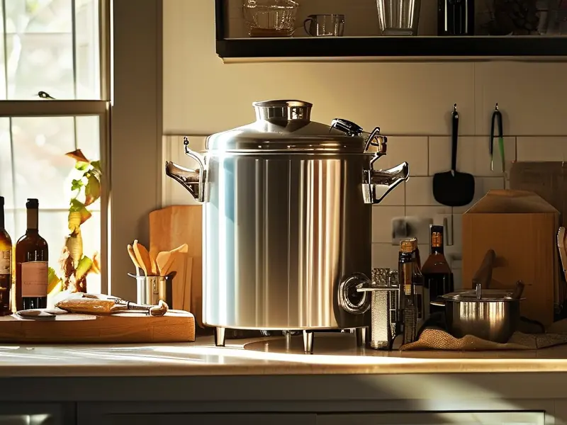 家庭使用的一台不锈钢酿酒设备