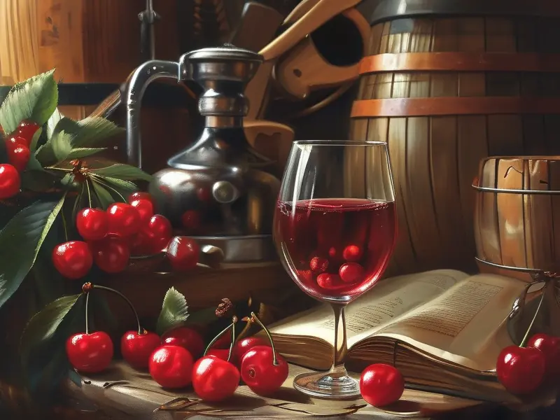 樱桃酿酒小说与自制樱桃酒展示图