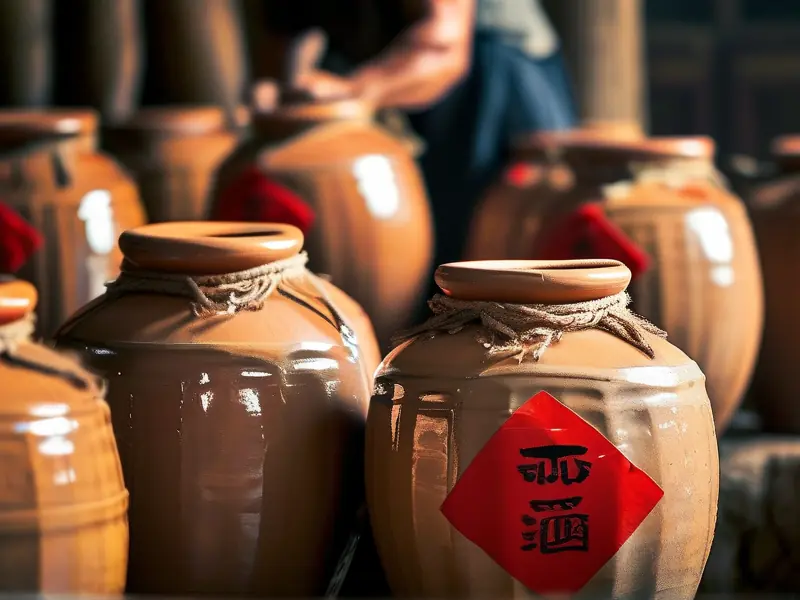 传统酿酒师用麻绳绑扎酒坛的详细过程