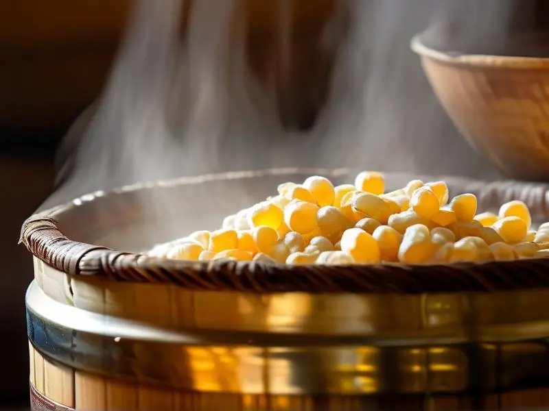 玉米酿酒糖化过程实拍图