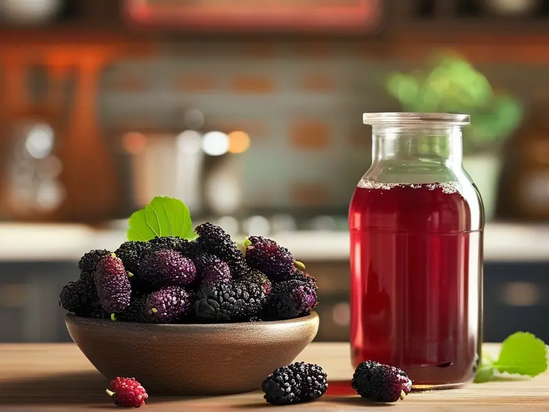 家庭自制桑葚酒的制作过程展示