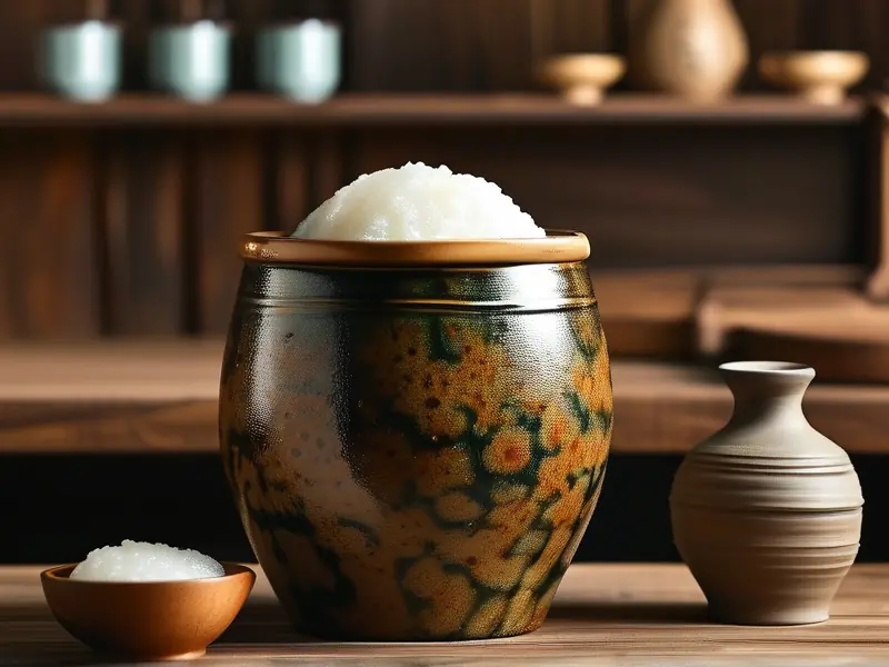 传统糯米酒发酵与蒸馏器具展示