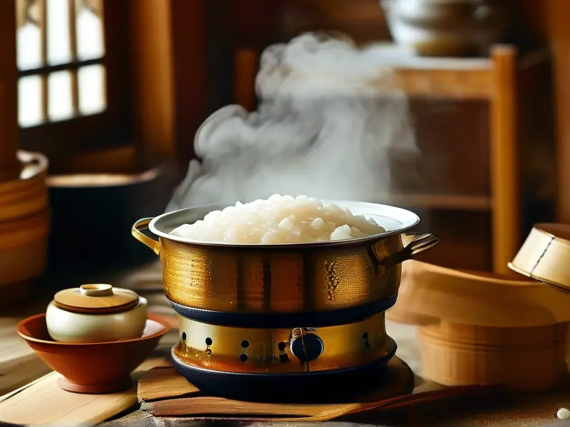 蒸糯米酿酒过程示意图
