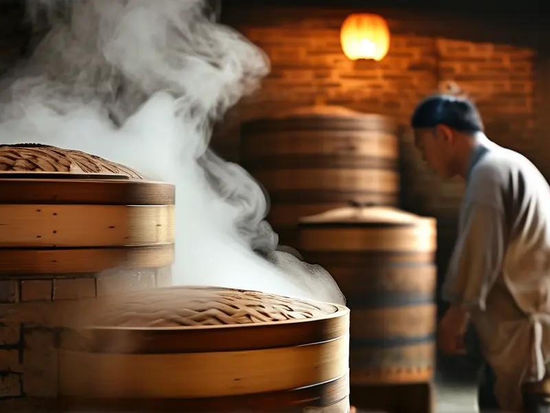 传统木甑蒸酒实操过程实拍图