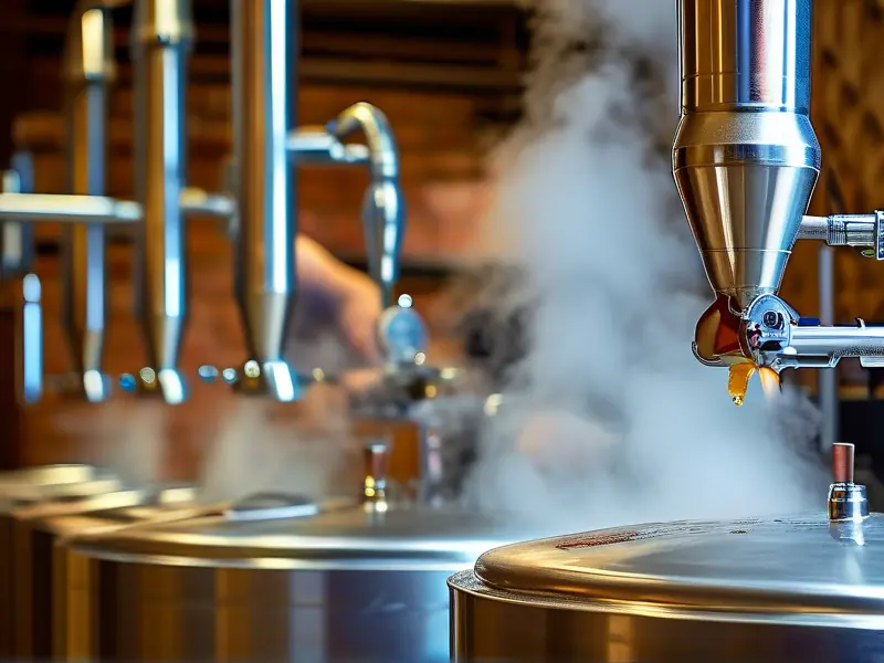 现代蒸酒酿酒设备工作场景