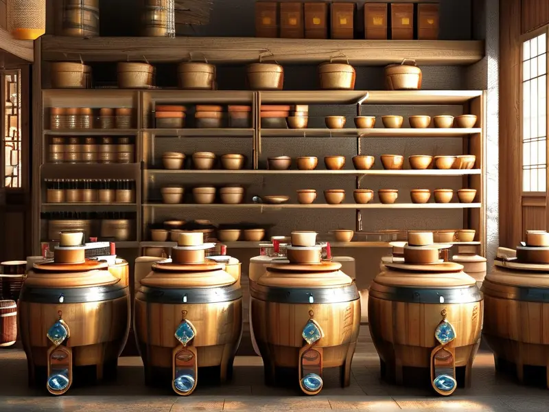 传统纯粮酿造白酒作坊实景