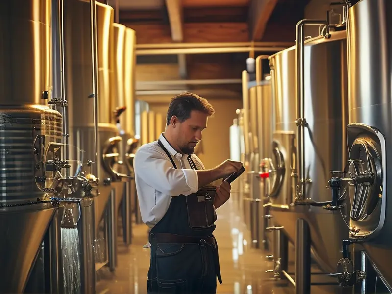 酿酒师检查水质