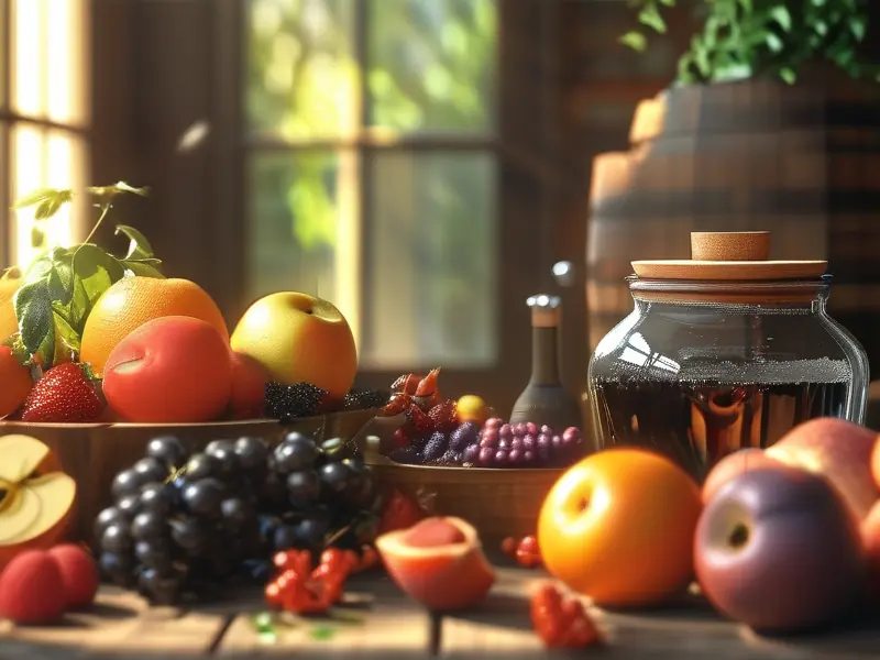 制作果酒所需材料和工具展示