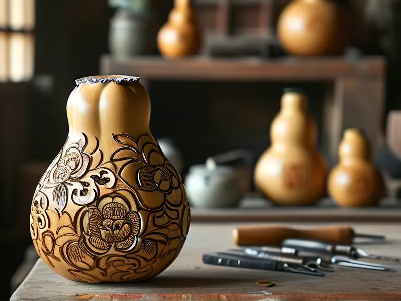 传统匠人手工制作酒葫芦过程实拍