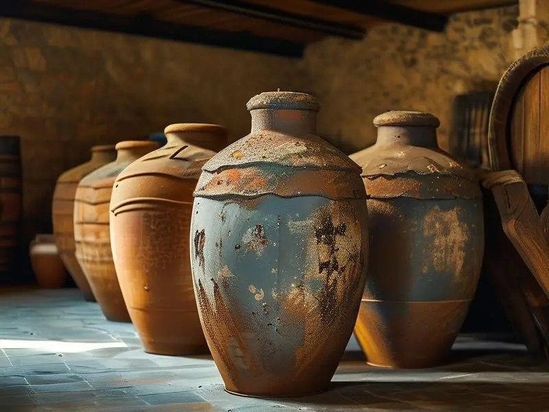 中国传统白酒窖藏场景与古法酿酒器具展示