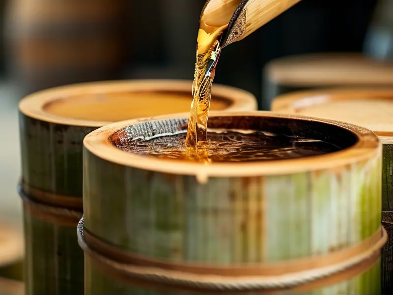 传统竹酒酿造过程实拍图