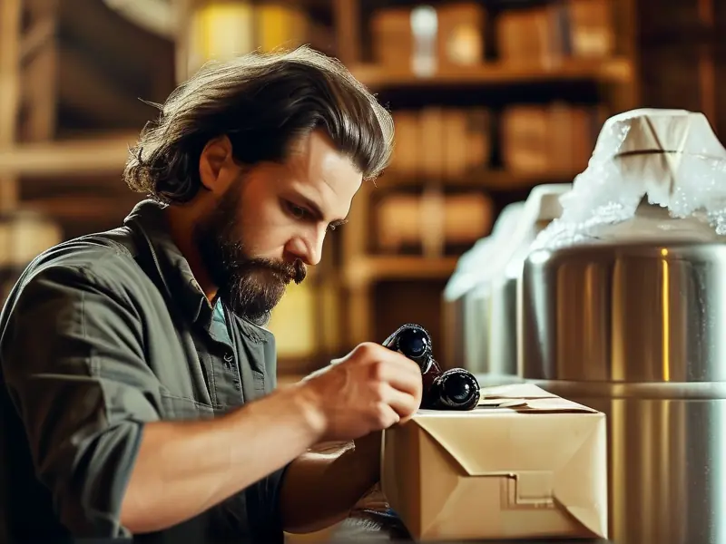 自酿白酒快递包装过程