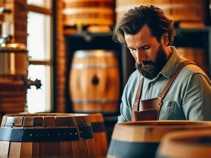 酿酒师检查自酿白酒的质量