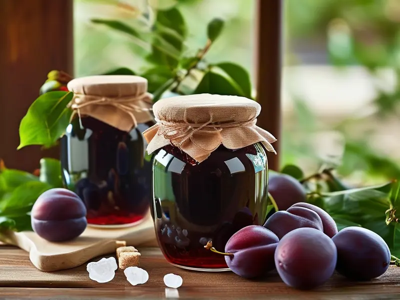 自酿梅子酒原料与发酵过程实拍图