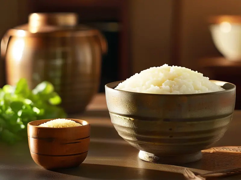 自制酒米的原料与工具展示