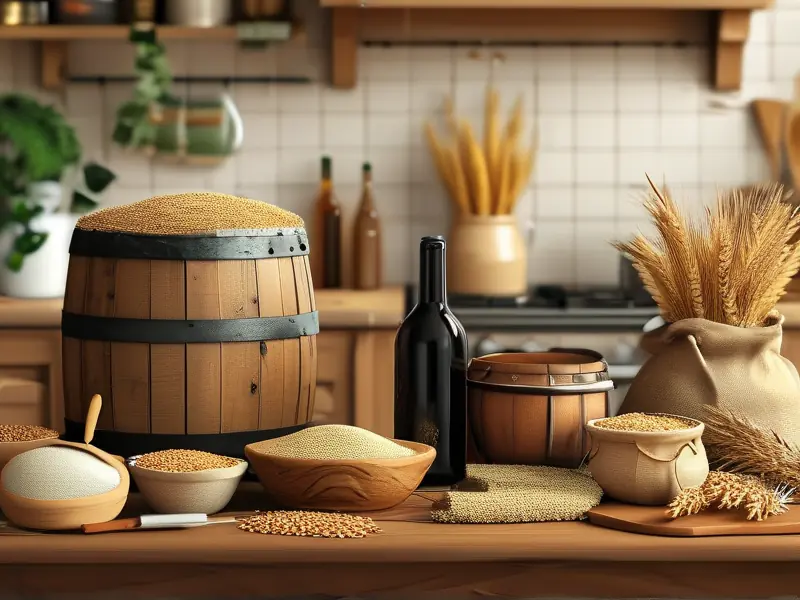 家庭酿酒所需材料和工具展示