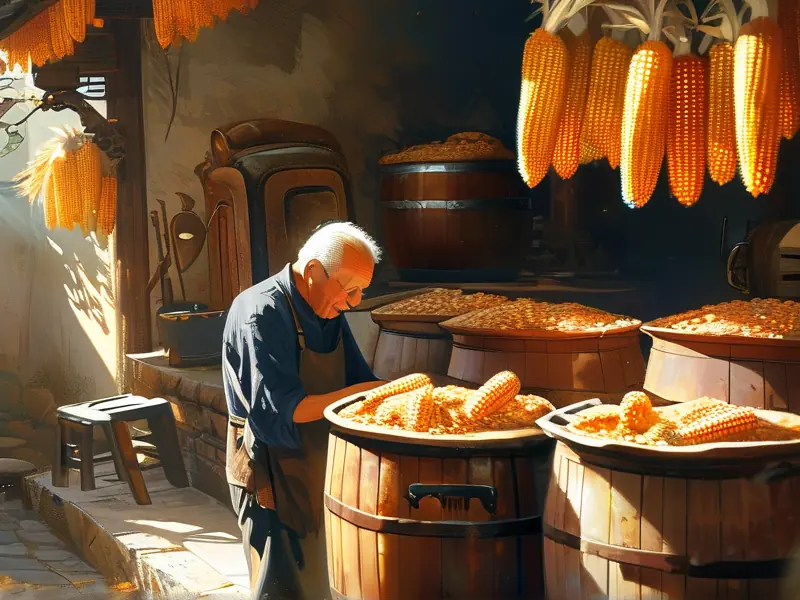 农家传统玉米酒酿制过程