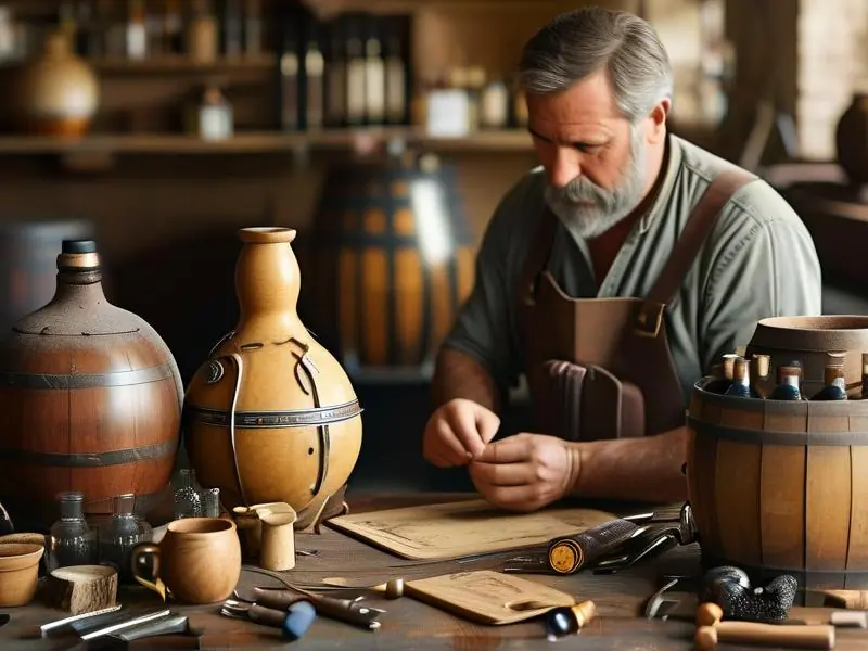 手工制作酒葫芦塞子的过程