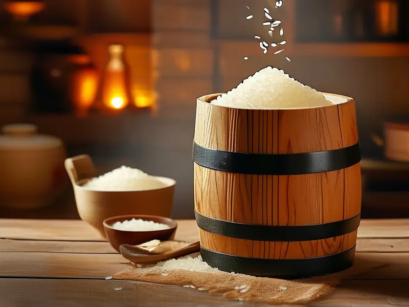 传统家庭自制米酒酿造过程展示