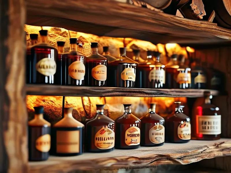 自酿白酒存放展示图