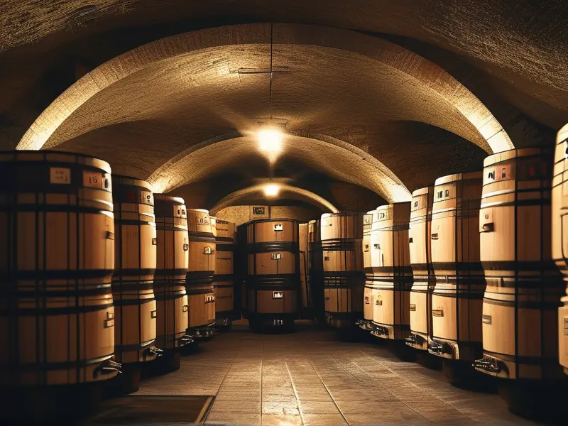 酿酒师检查窖藏白酒坛子