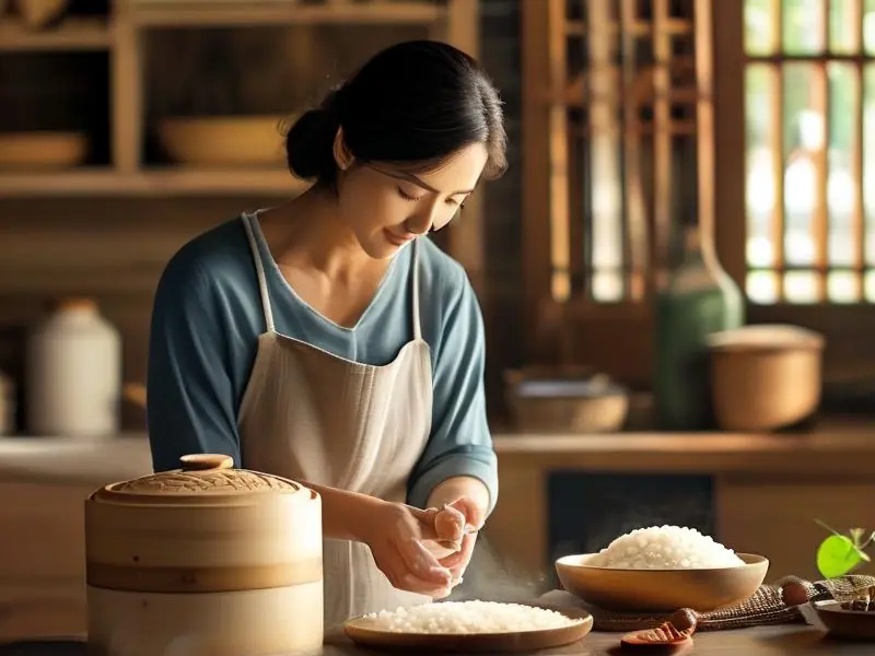 家庭自酿米酒准备过程