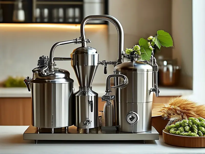 小型精酿啤酒设备在厨房中的摆放