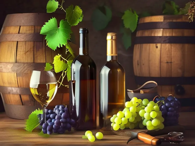 家庭自制葡萄酒的工具和材料展示