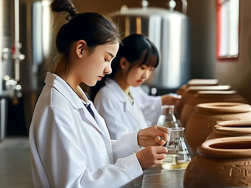 遵义南方白酒学校学生进行酒精度检测实训