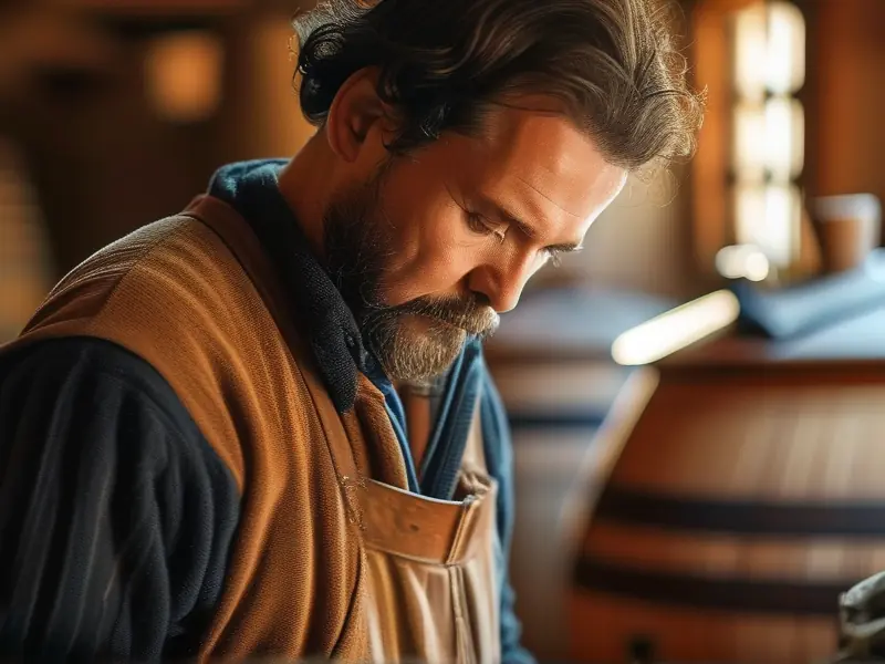 酿酒师检查高粱发酵过程