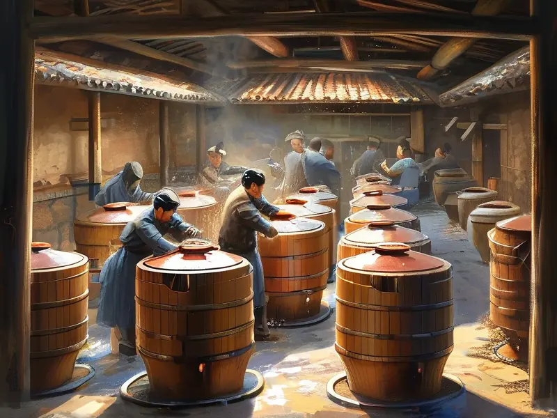 白酒酿造工艺流程展示图