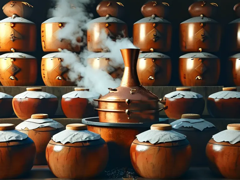 传统白酒蒸馏过程实拍图