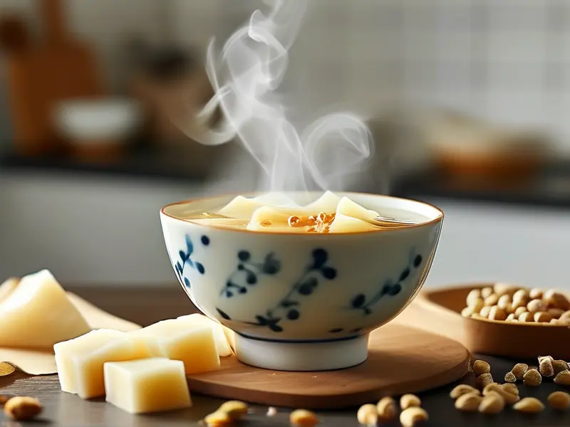 制作完成的白酒乳扇羹特写