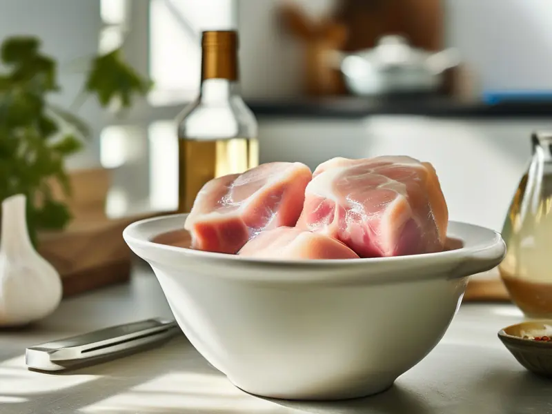 白酒浸泡生肉去腥过程实拍图