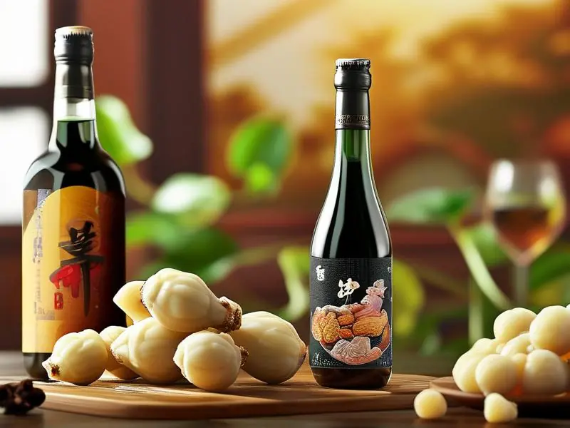 新鲜荸荠与酿制完成的荸荠酒对比展示