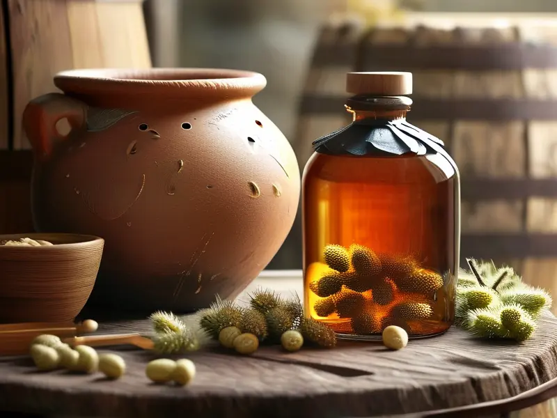 传统工艺苍耳酒发酵过程实拍图