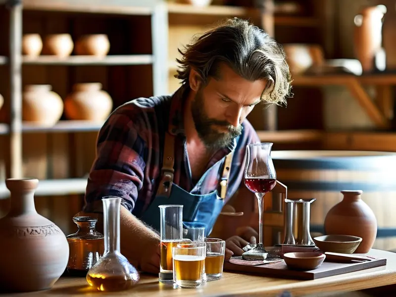 专业酿酒师演示粮食酒检测方法