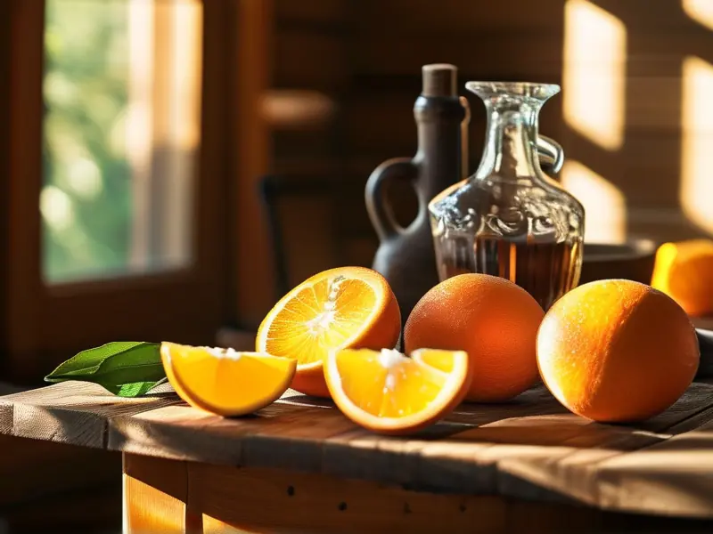 橙子酒制作材料与器具展示