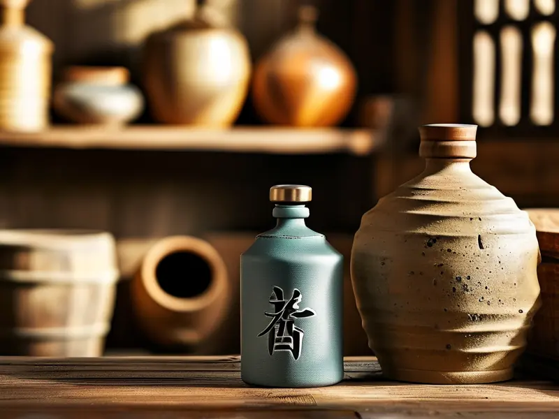 传统工艺酿造的白酒展示