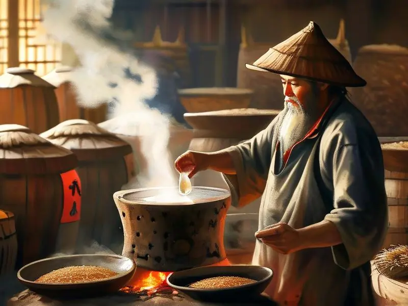 传统手工烧酒蒸馏过程实拍