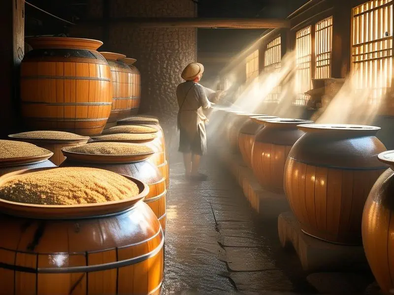 传统纯粮食酒酿造过程实拍