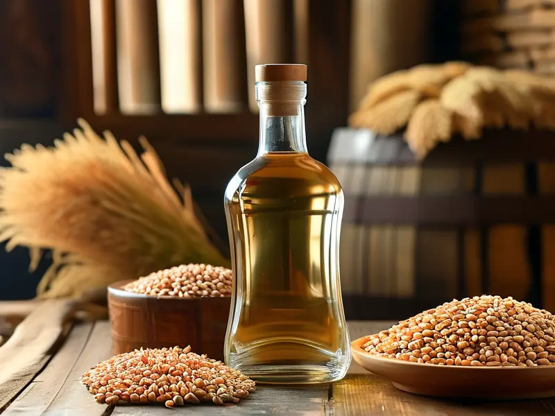 纯粮酿造白酒与原料展示