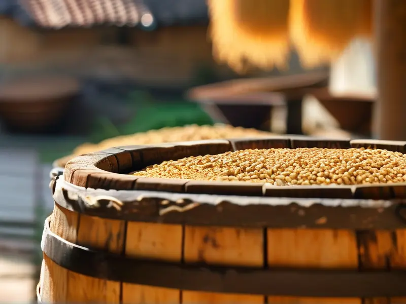 传统醋酒酿造过程实拍图