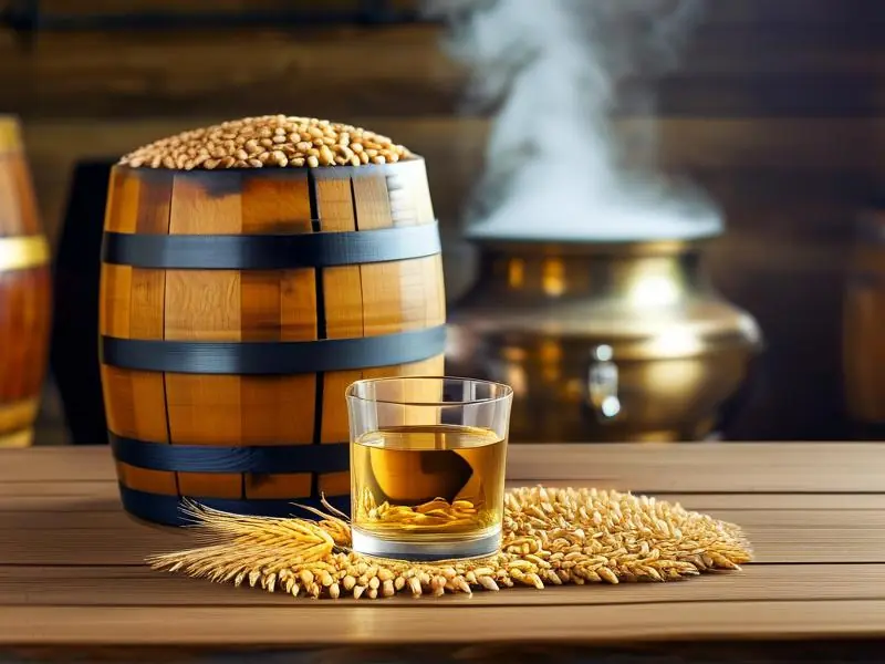 大麦酿白酒原料与成品展示